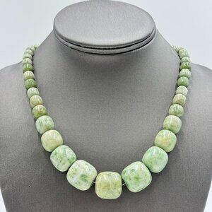 Jay King Sterling Silver Hami Melon Zoisite Bead Necklace 18" .925 Green